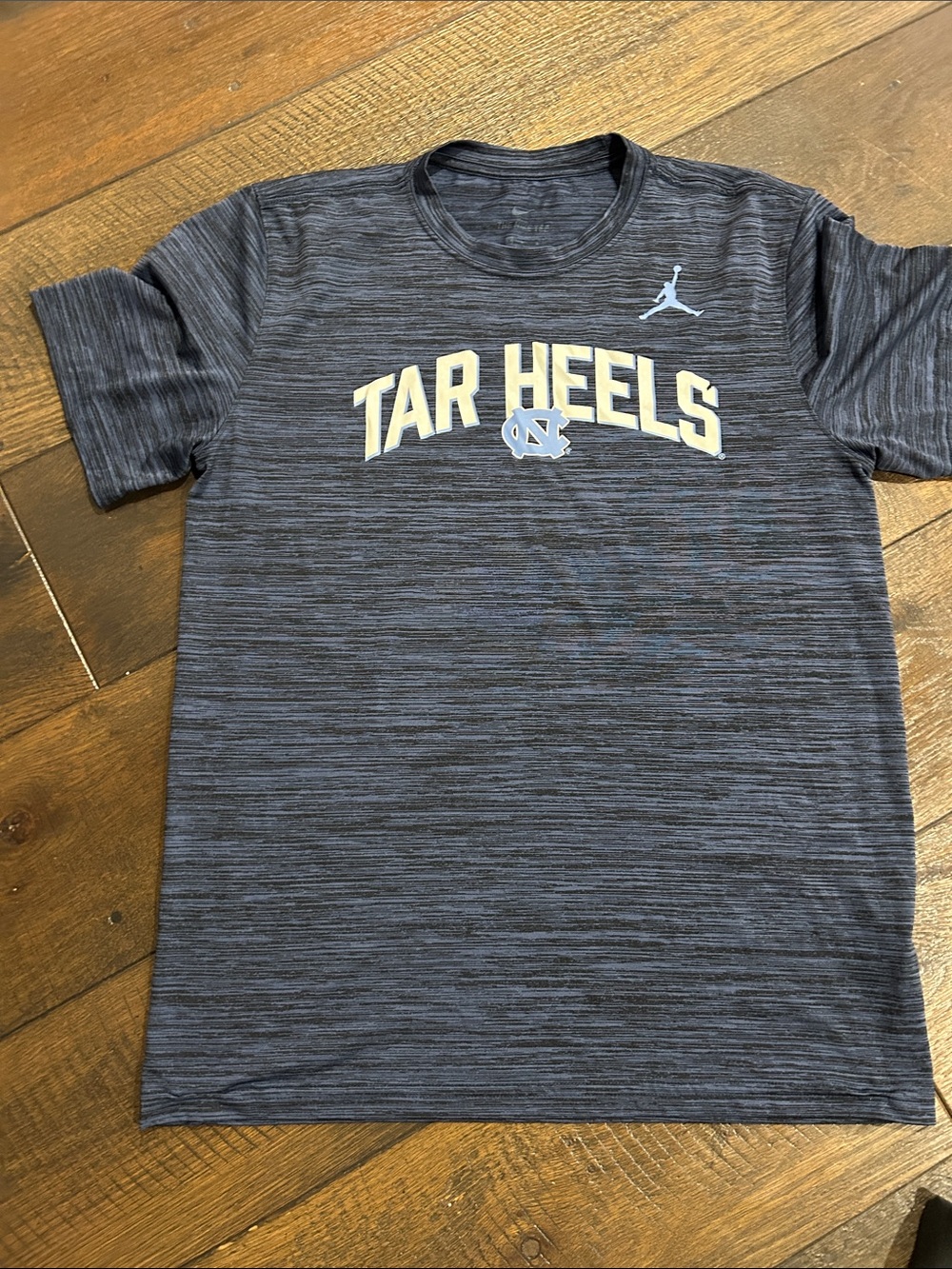 Jordan Tar Heels Heathered Navy Short Sleeve Tee